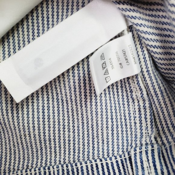 Ann Taylor Loft Denim Pin Stripe Conductor's Jacket Sz Small - Picture 11 of 12